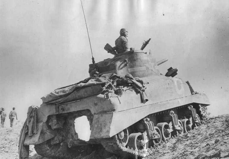 Battle of Kasserine Pass, M-4 Sherman “early” of the 1st Armored ...