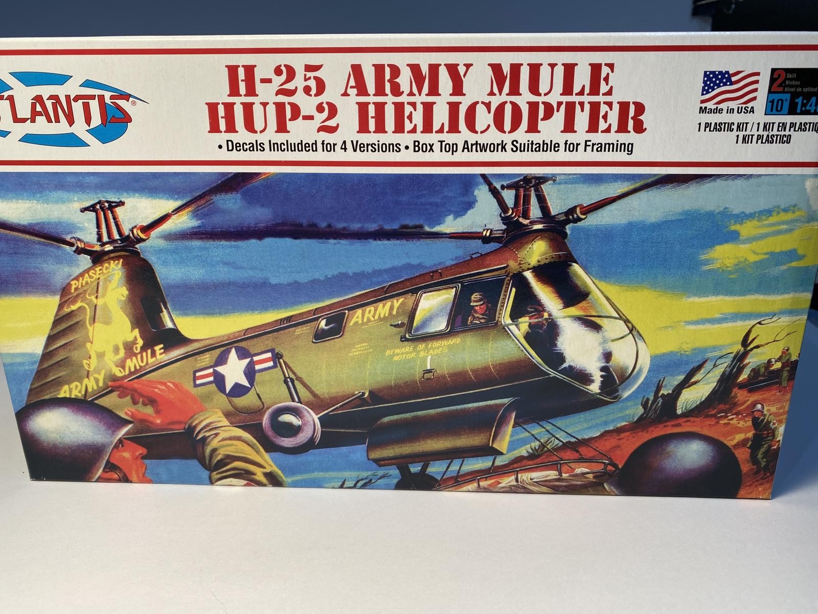 WWII US ARMY H-25 MULE HUP-2 HELICOPTER ATLANTIS 1:48 SCALE PLASTIC MODEL KIT 