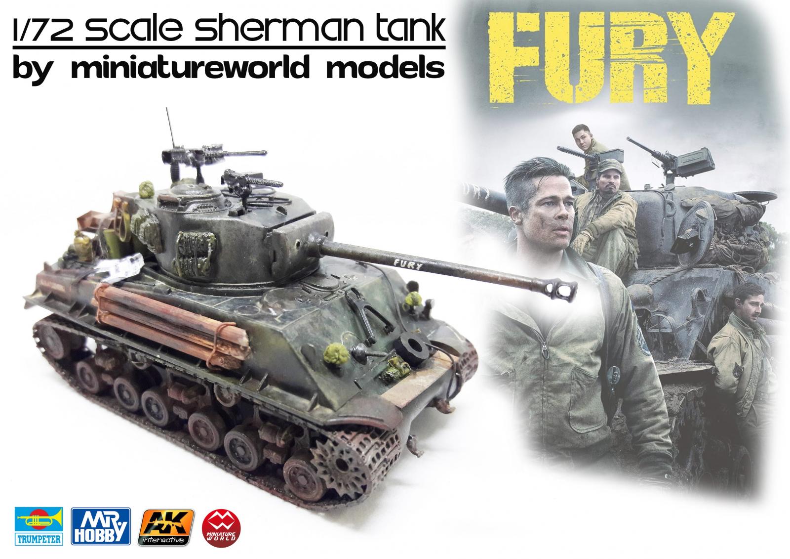 Scale Sherman Tank Fury Model IModeler
